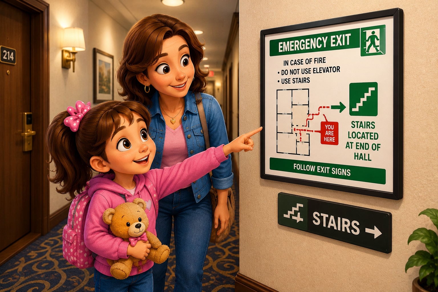 Emma Learns Hotel Fire Safety