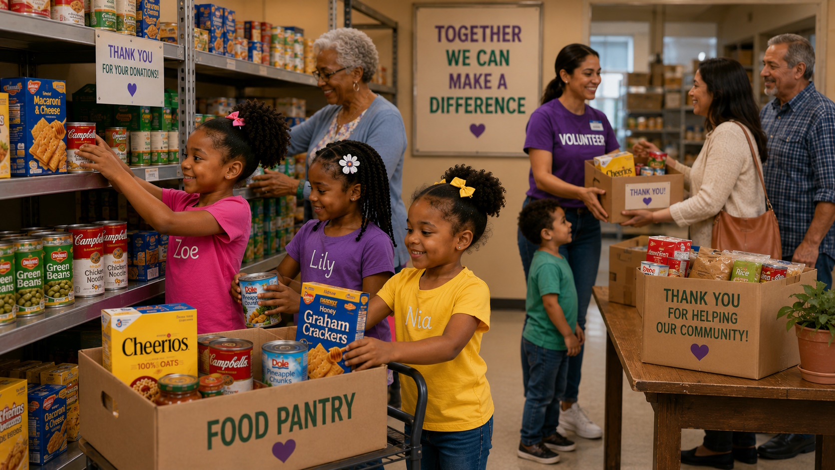 Granny girls about Food Pantry, how it assist those in need